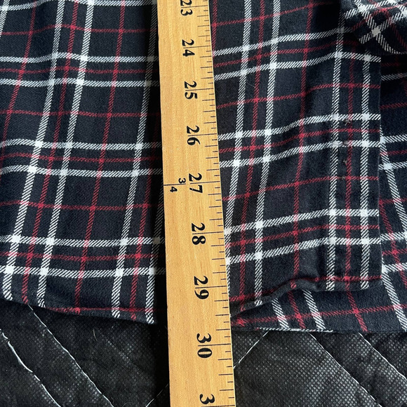 Lands End Flannel Shirt Mens‎ XXL 2X Black Red Button Up Portuguese Flannel - Picture 8 of 9